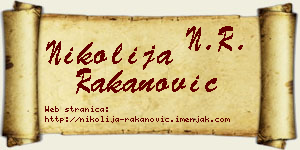 Nikolija Rakanović vizit kartica